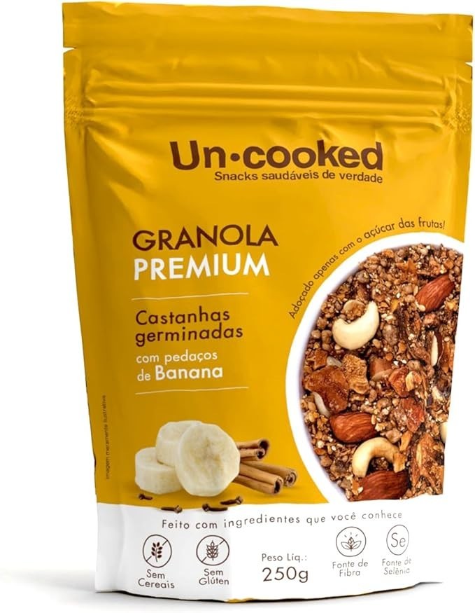 Granola de Castanhas Germinadas com Banana Sem Glúten Uncooked 250g