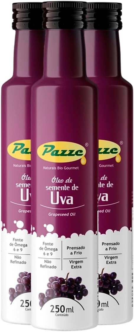 Kit 3 Óleo de Semente de Uva Extra Virgem Pazze 250ml