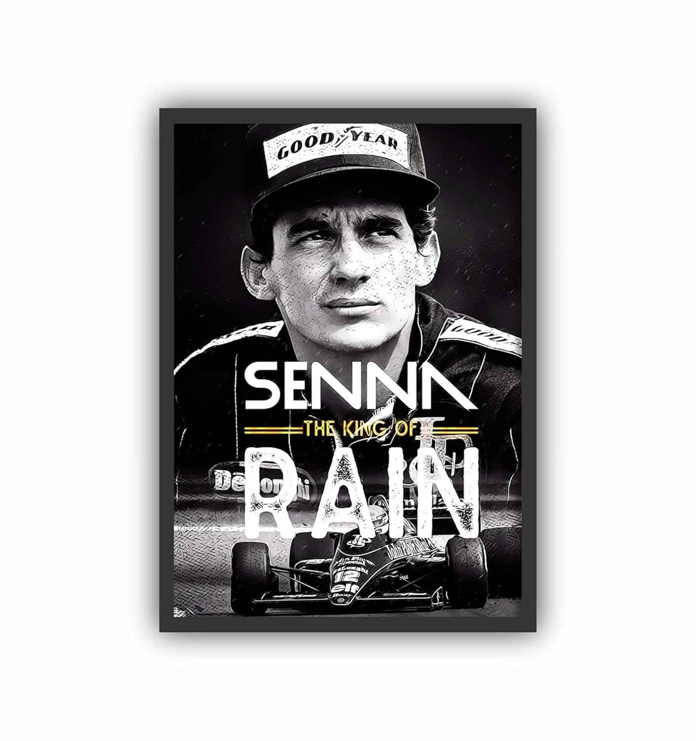 Quadro Decorativo Ayrton Senna Fórmula 1 - Design Exclusivo 33x24 cm