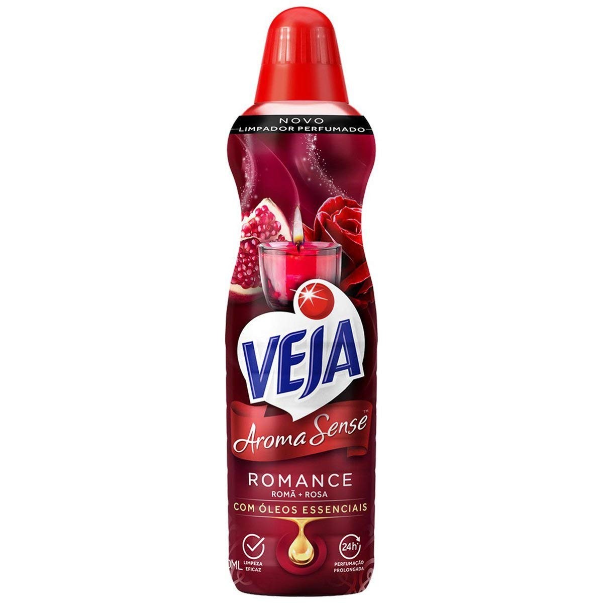 Limpador Perfumado Veja Aroma Sense Romance 500ml - Óleos Essenciais para Ambientes Harmoniosos