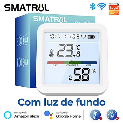Sensor de Temperatura e Umidade WiFi SMATRUL com Controle por Voz