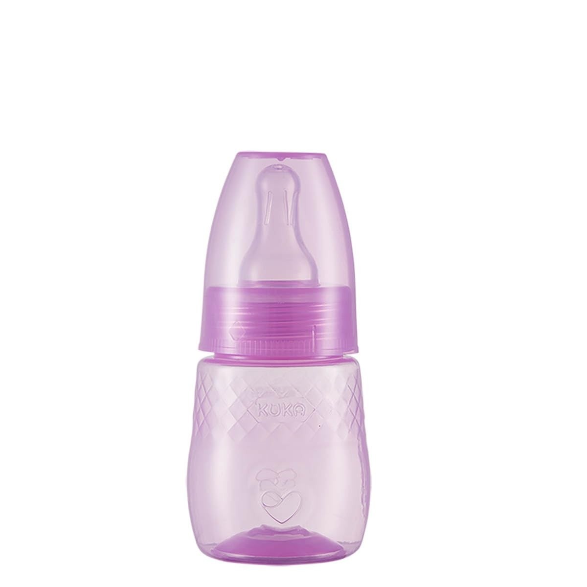 Mamadeira Kuka Aquarela 70ml Rosa - Bico Universal com Textura Sensorial