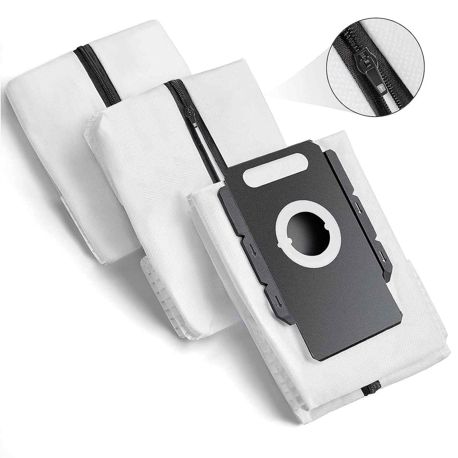 Sacos de Vácuo Reutilizáveis para iRobot - Compatíveis com Séries i, S & J - Pacote com 3 Unidades com Zíper