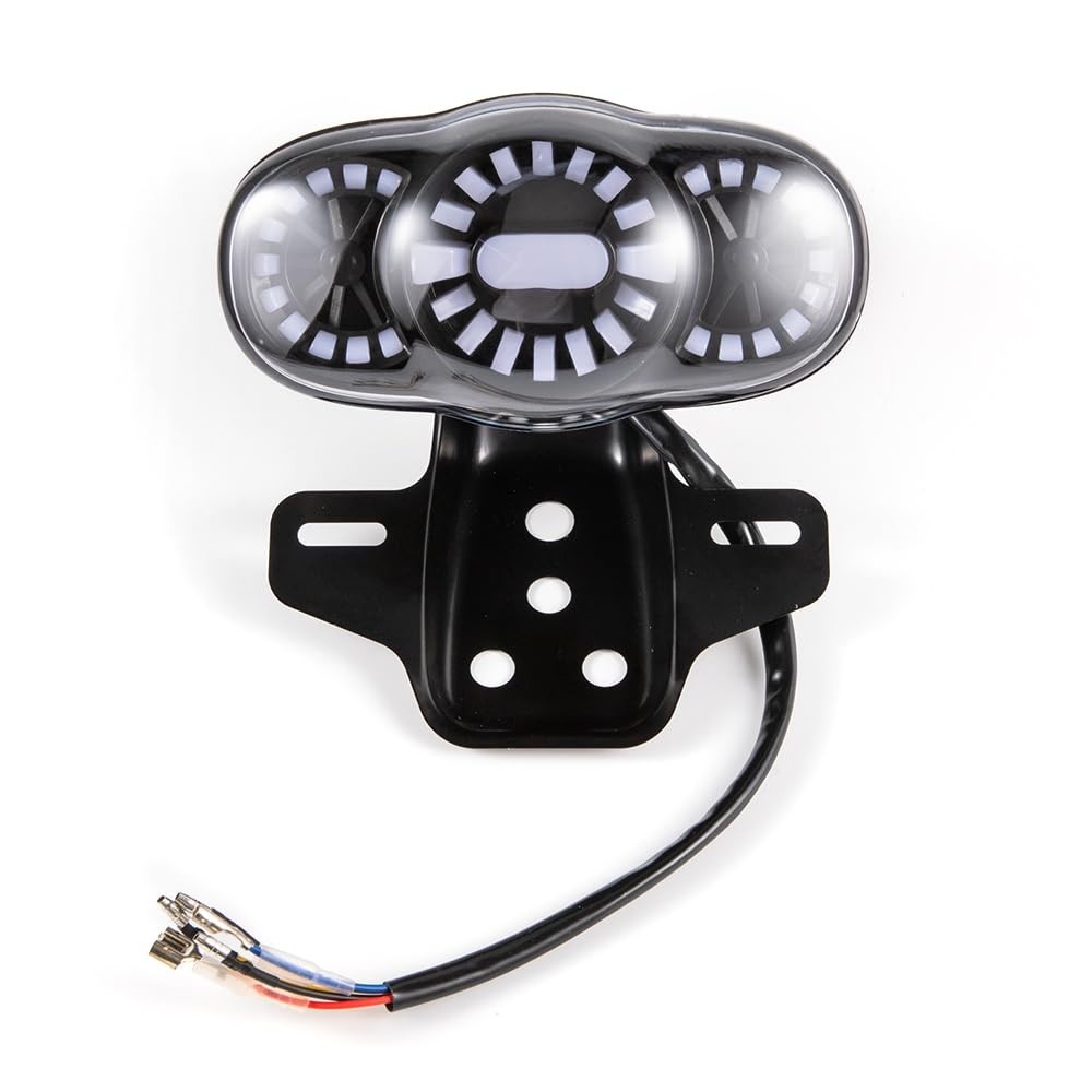 Luz Traseira LED RGB Multifuncional Evomosa: Freio, Seta e Placa Integrados para Motos Universais 12V