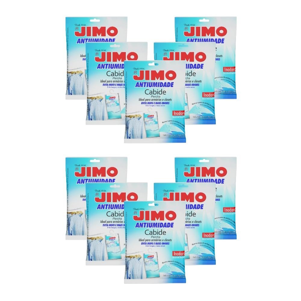 Kit com 10 Cabides Antiumidade Jimo 250g – Proteja seu Guarda-Roupa Contra Mofo e Umidade