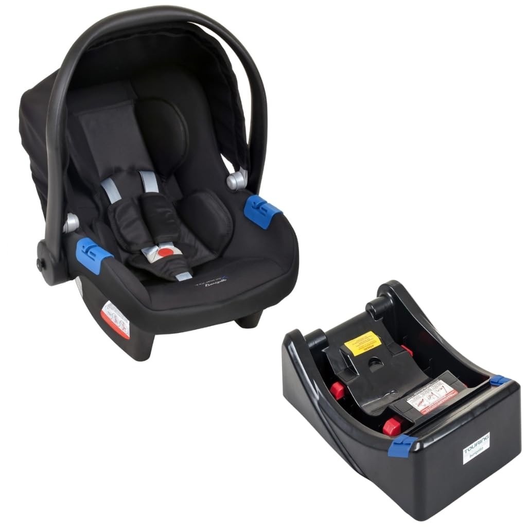 Conjunto Bebê Conforto Touring X com Base Burigotto Preto - Segurança e Conforto para Seu Bebê