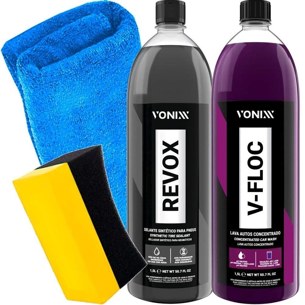 Kit Essencial Vonixx Revox: Limpeza e Brilho Impecáveis para Seu Carro