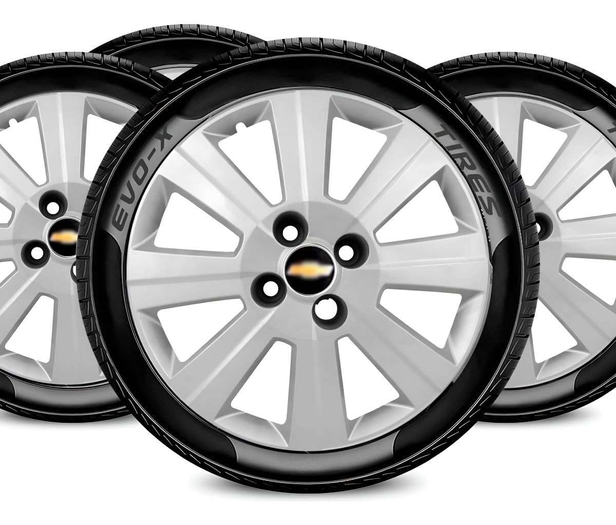 Jogo de Calotas Aro 15 4x100 Design Agile com Emblema Preto - Estilo e Proteção para Seu Carro