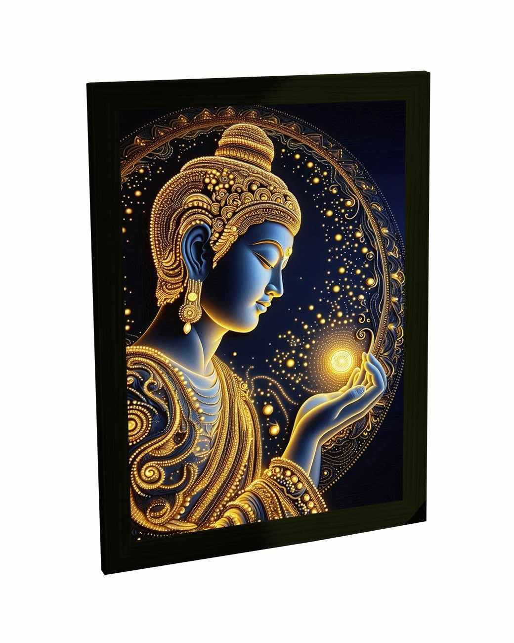 Quadro Decorativo Religioso Buda com Iluminação LED - Transforme seu Espaço com Estilo e Serenidade