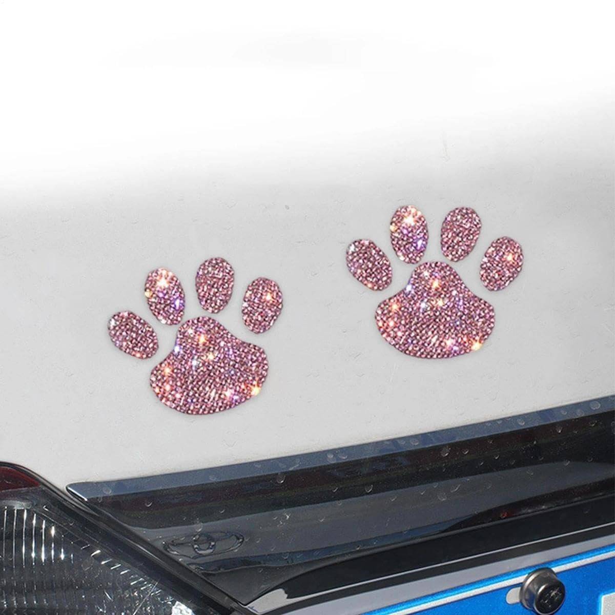 Adesivos de Patinhas de Diamante para Carro: Charme e Fofura para seu Veículo!