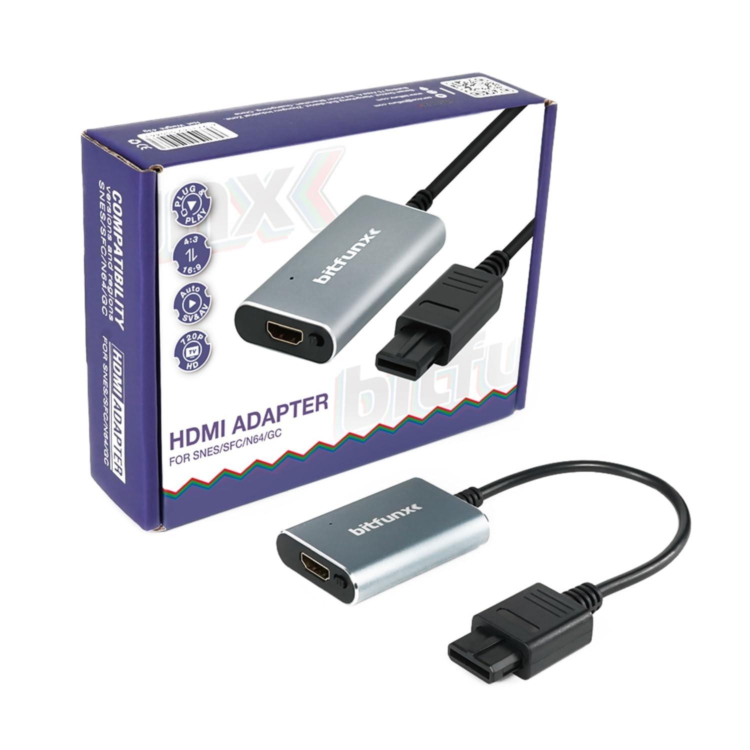 Adaptador HDMI BITFUNX N64/NGC/SFC/SNES: Reviva seus Clássicos com Qualidade Impecável!