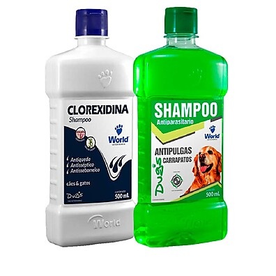 Shampoo Antipulgas e Clorexidina Cães e Gatos - 500mL
