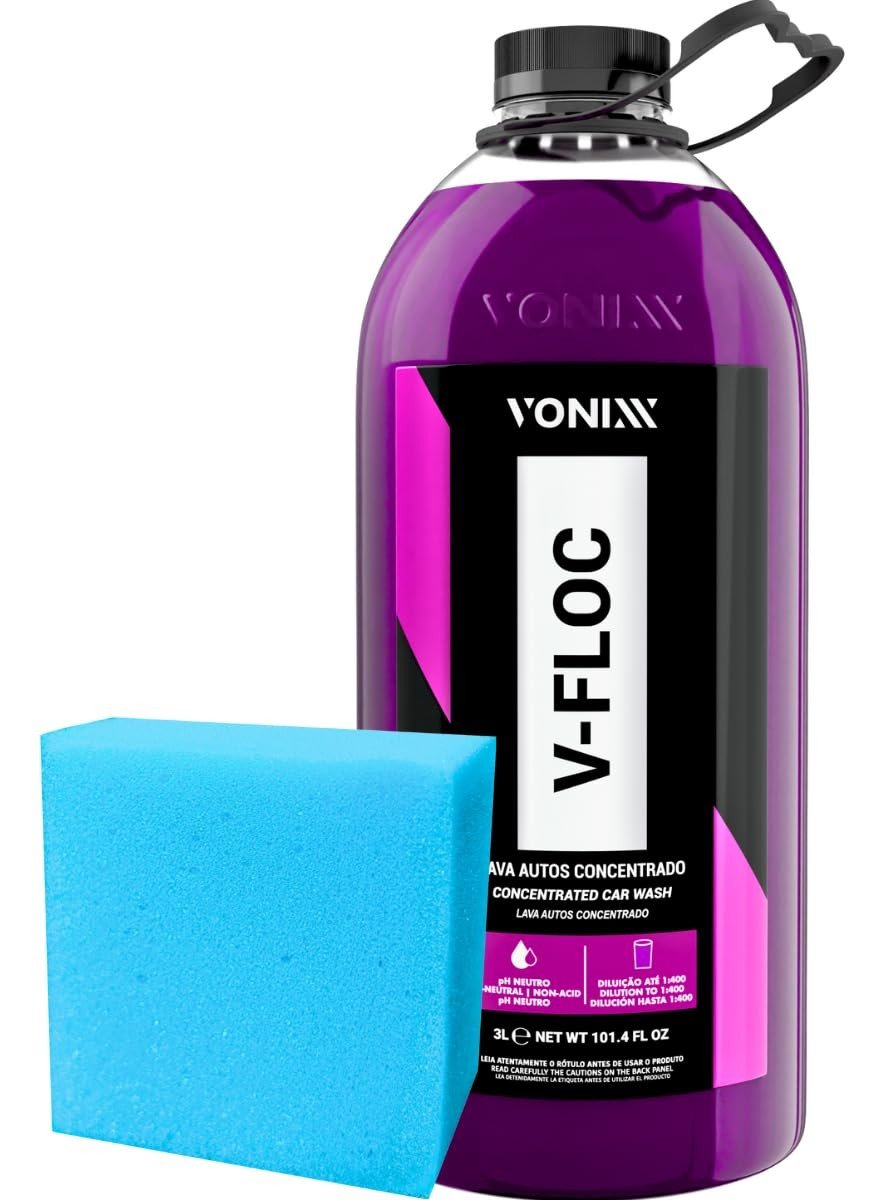 Shampoo Automotivo V-Floc Vonixx 3L: Limpeza Profissional com Snow Foam e pH Neutro