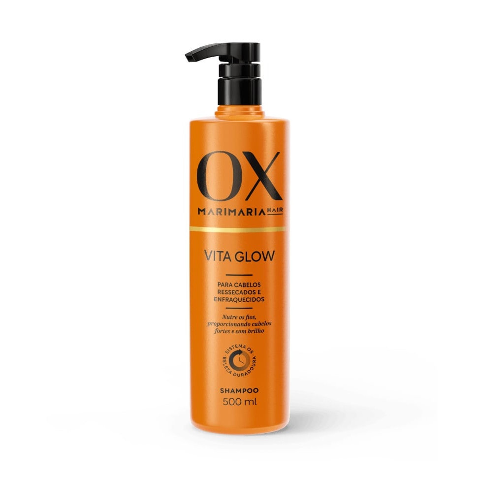 Shampoo OX Vitaglow: Nutrição e Brilho Duradouros