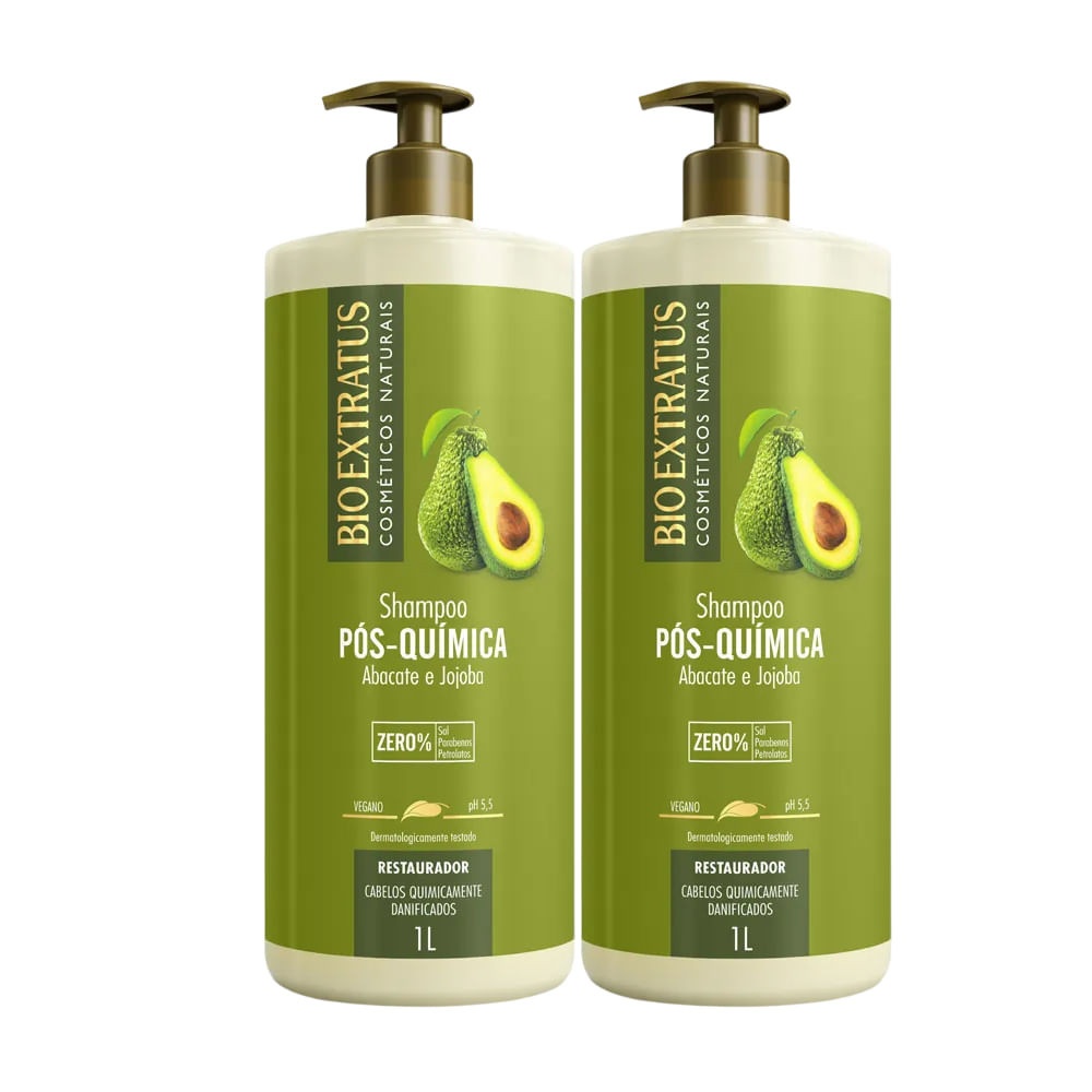 Shampoo Pós Química Bio Extratus: 2x Abacate 1L