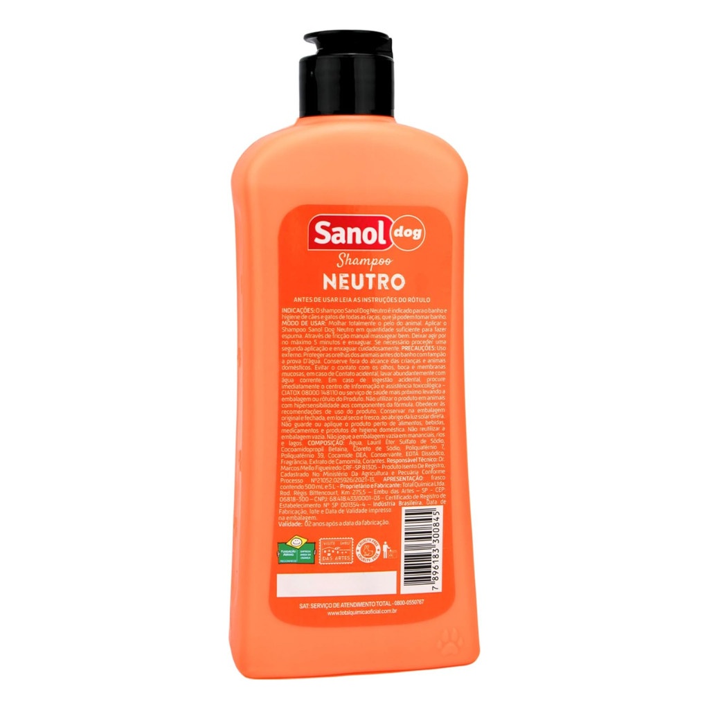 Shampoo Sanol Dog Neutro: Limpeza Suave e Antipulgas!