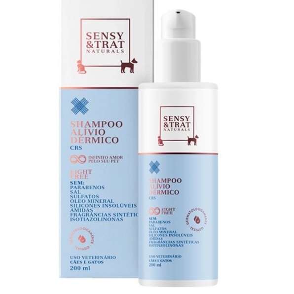 Shampoo Sensy & Trat 200ml: Alívio Dermatológico para Pets Sensíveis