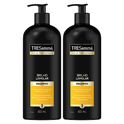 Shampoo Tresemmé Brilho Lamelar 650ml: Kit com 2 Unidades