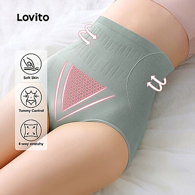 Shapewear Lovito Morandi Verde: Modeladora Casual de Alta Elasticidade