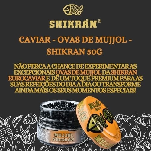 Caviar Preto Ovas de Mujjol Shikran Eurocaviar Pote 50g