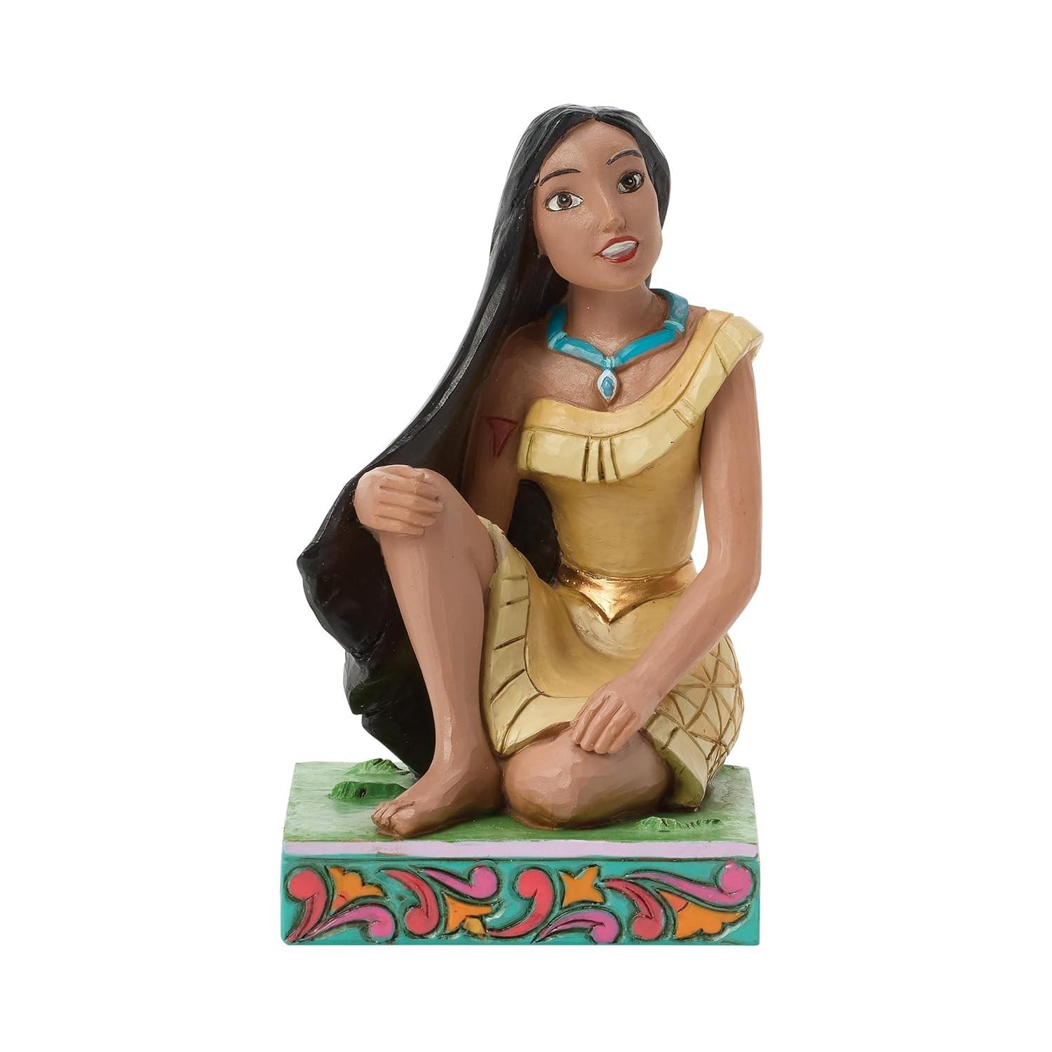 Estatueta Jim Shore Pocahontas Disney Traditions - 10cm, Artesanal e Encantadora