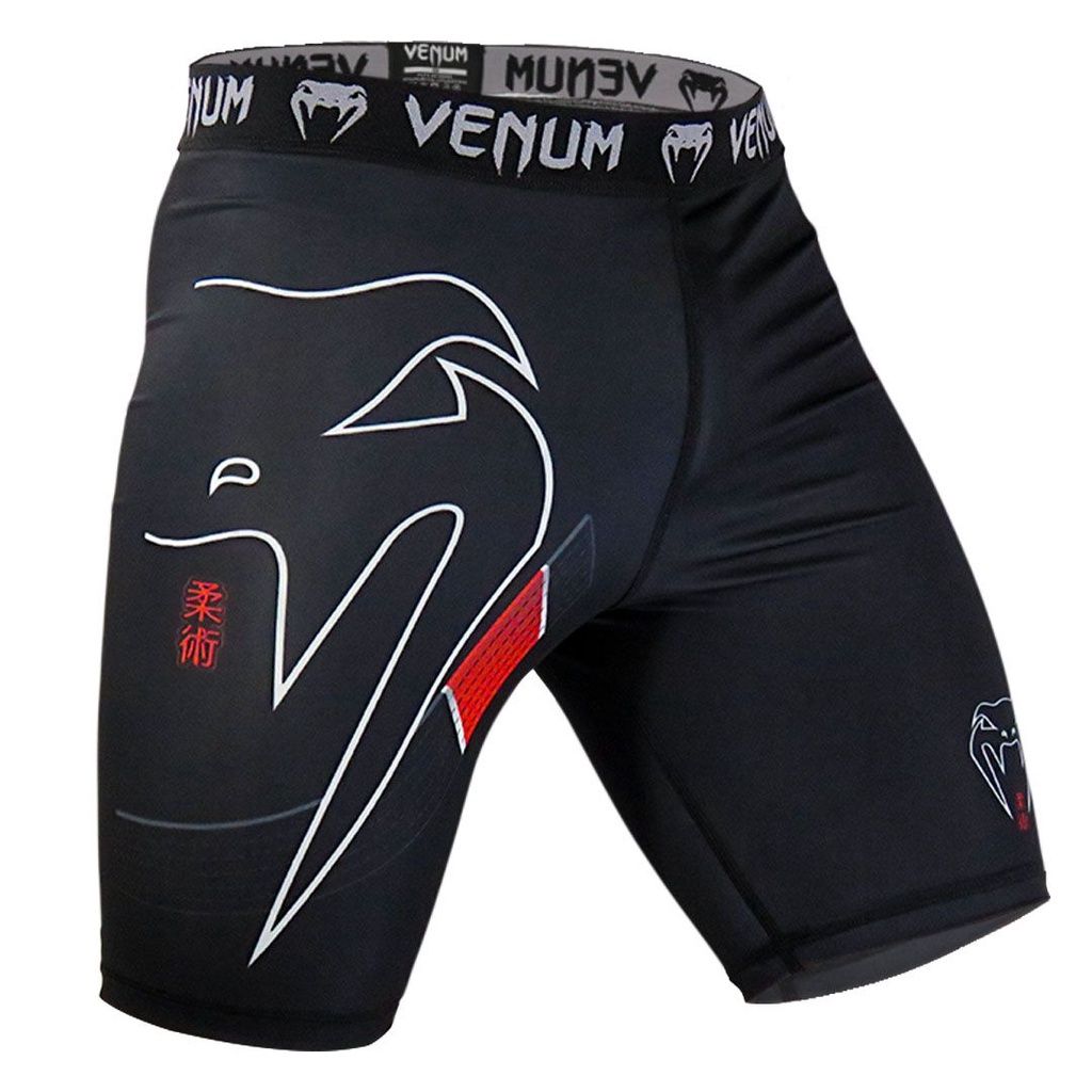 Short Compressão Masculino Venum Black Belt Dark Preto: Potência e Estilo nos Treinos