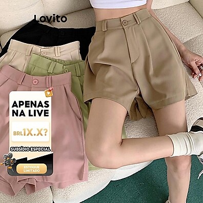 Short Feminino Lovito: Conforto e Estilo Casual