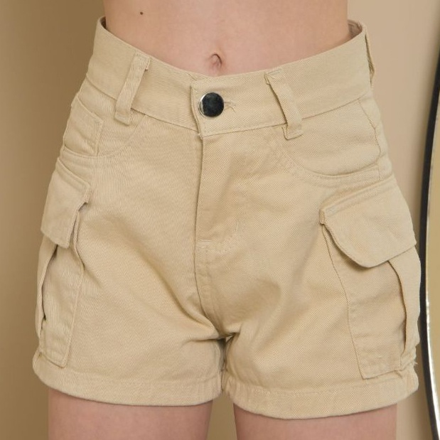 Short Jeans Cargo Juvenil Meninas 10 a 16 – Estilo e Conforto