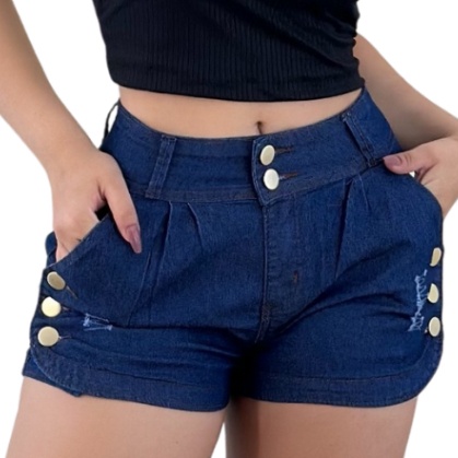 Short Jeans Feminino Botões Laterais: Estilo e Conforto em Um Só Look