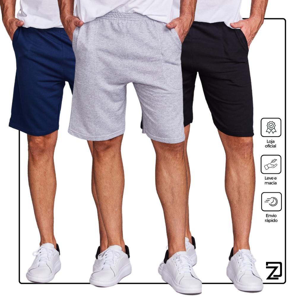 Short Moletinho Masculino: Kit 3 Conforto!