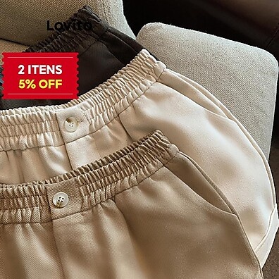 Shorts Casuais Lovito para Mulher: Estilo e Conforto em Um Só Look!