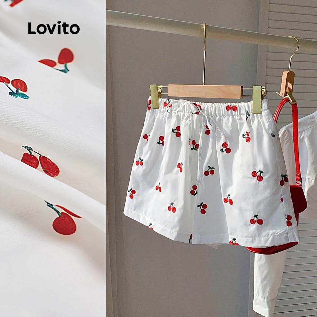 Shorts Feminino Lovito: Frutas e Laços para o Verão!