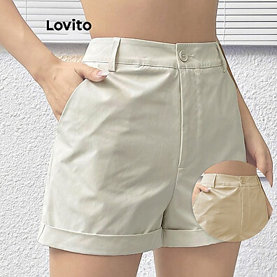 Shorts Lovito Feminino Multicolorido com Bolso - Estilo Casual