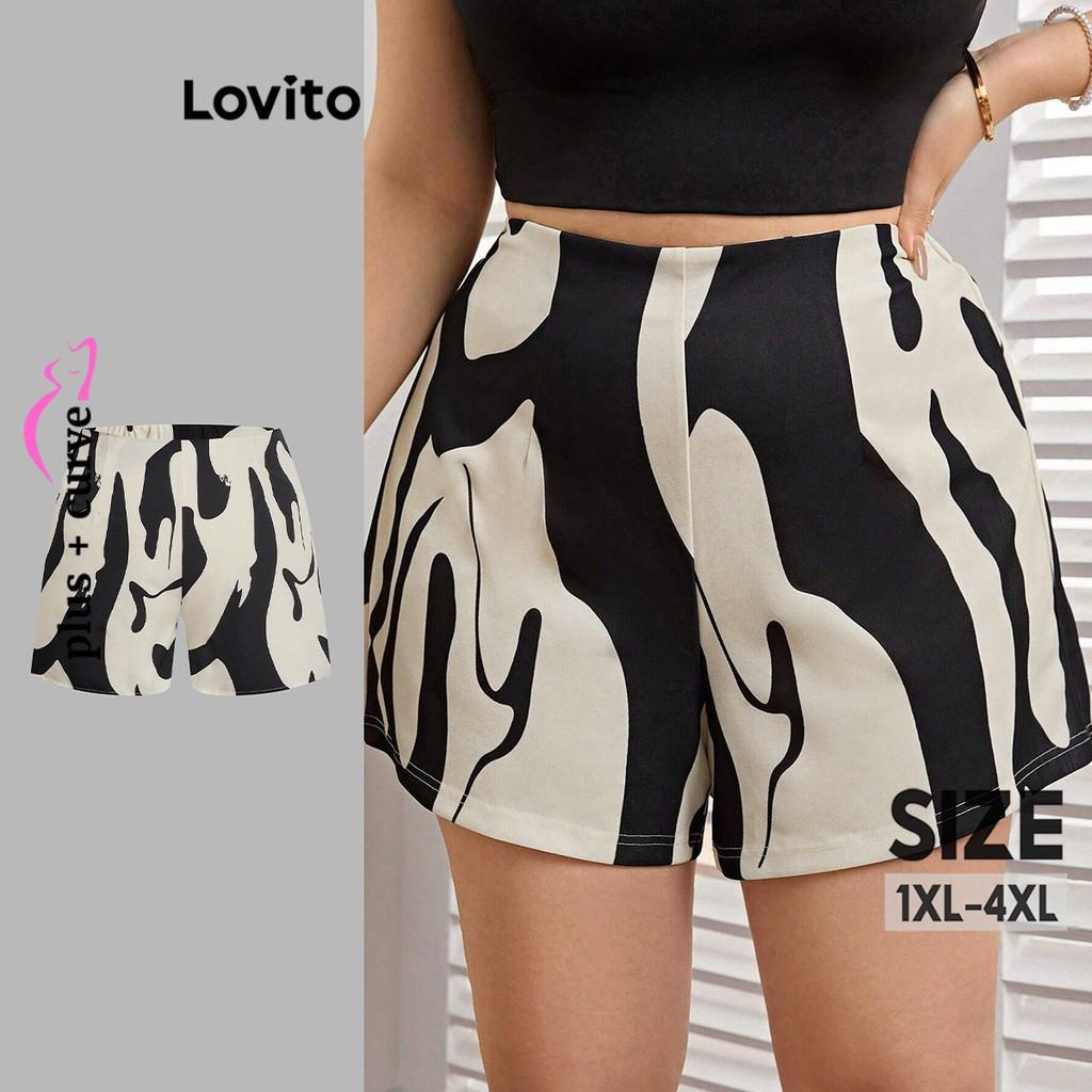 Shorts Plus Size Lovito: Elegância Geométrica