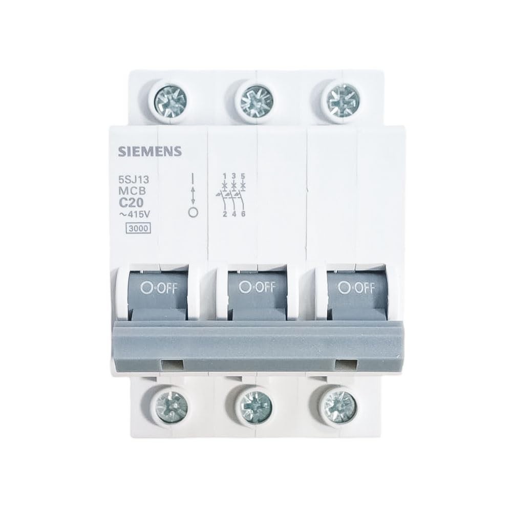 Disjuntor Tripolar Siemens 5SJ1 Curva C 20A: Proteção Confiável para sua Instalação Elétrica