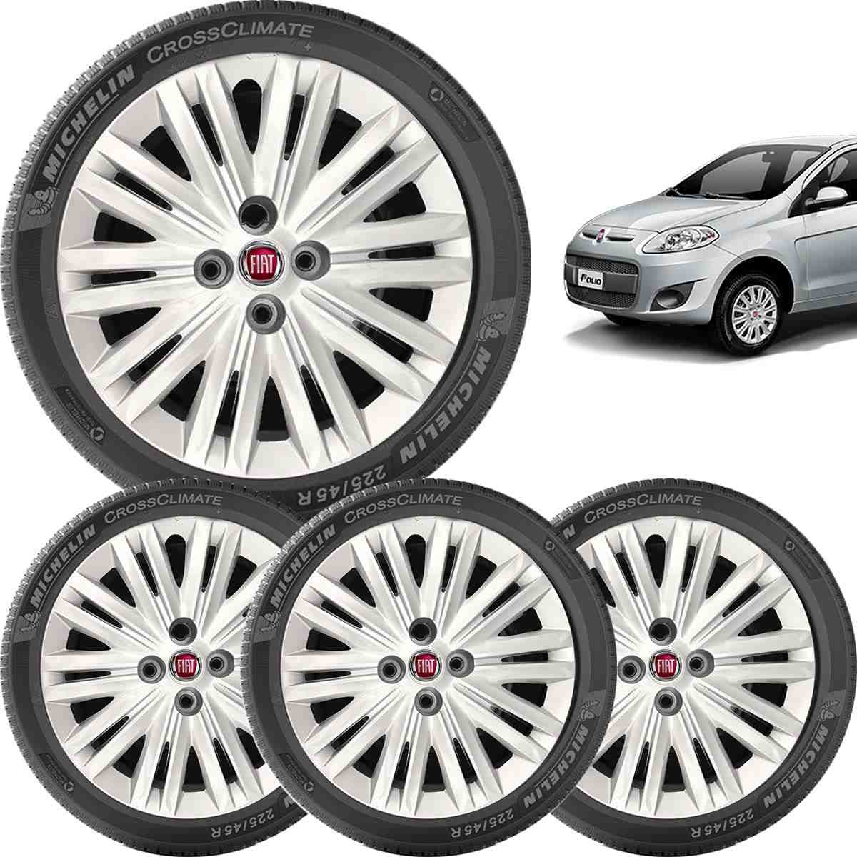 Kit 4 Calotas Fiat Palio, Siena e Punto Aro 15 Prata - Design Moderno e Proteção