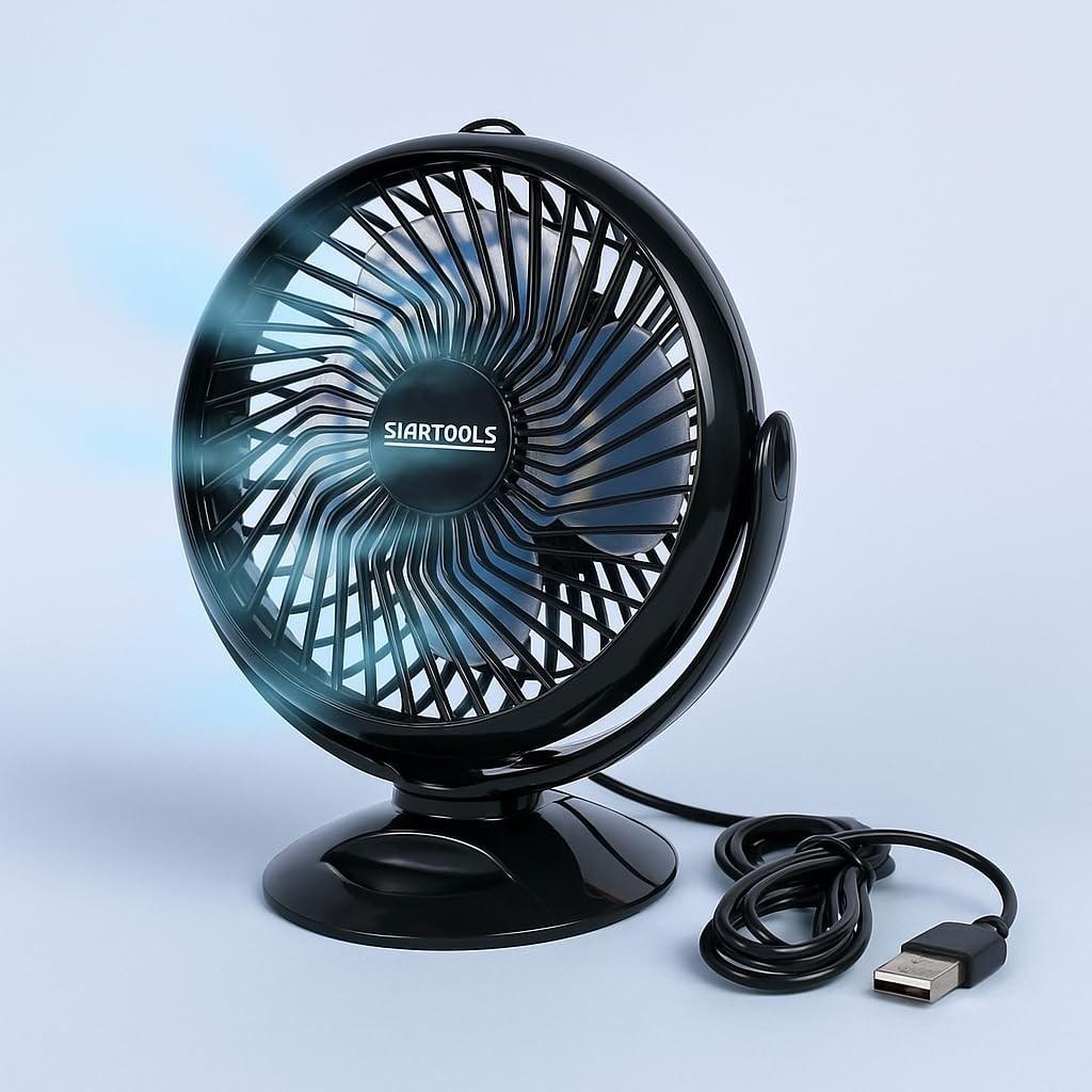 Mini Ventilador de Mesa USB Silencioso Potente - Ideal para Escritório e Home Office