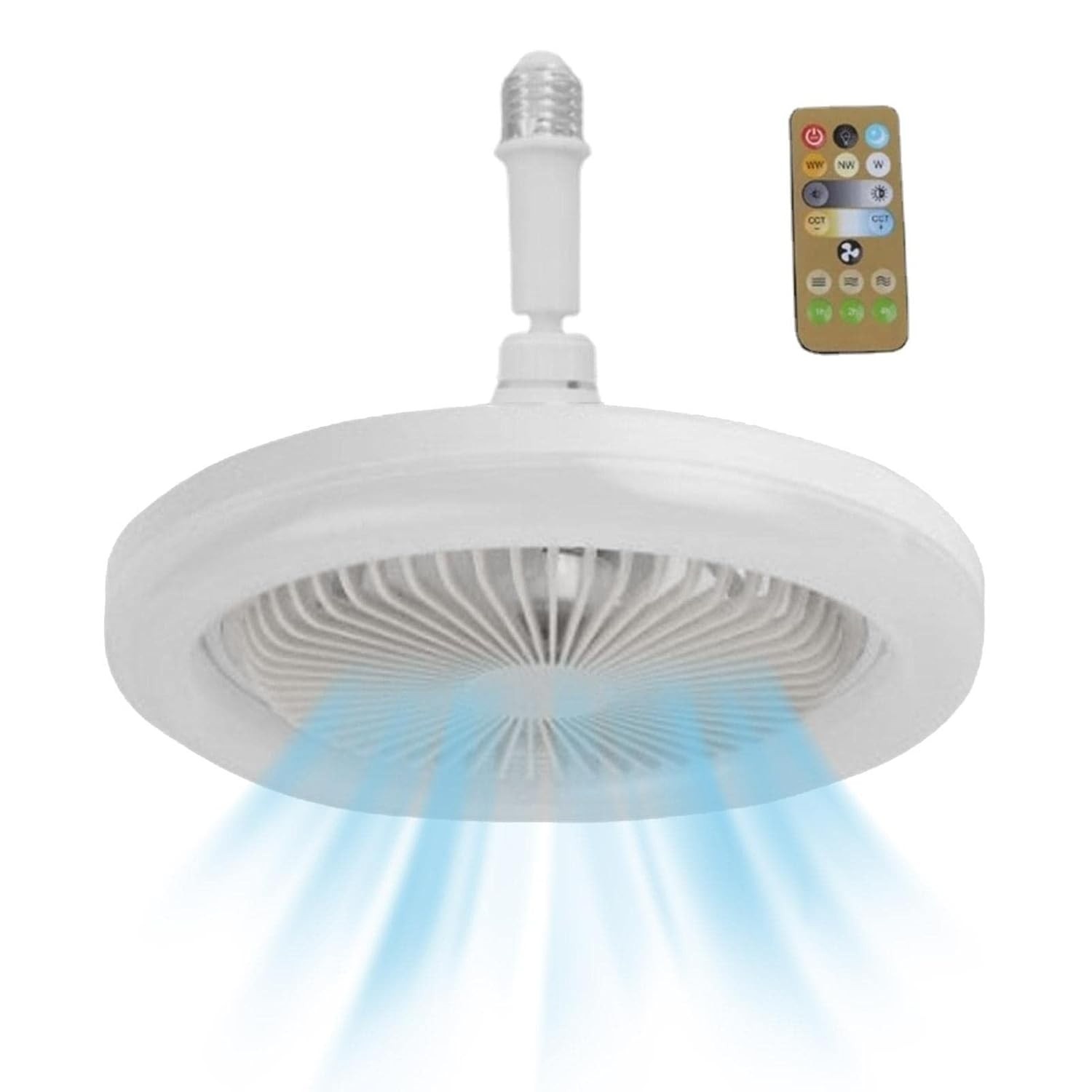Ventilador de Teto com Luz LED Regulável - 3 Pás Silencioso, Controle Remoto, Ideal para Quarto e Sala