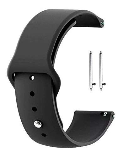 Pulseira Compatível com Amazfit Gts/Bip 44mm De Silicone 20mm Macia (Preto)