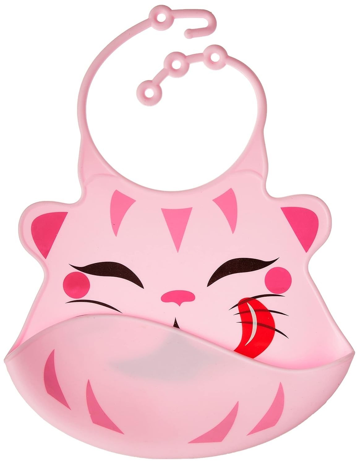 Sanremo Babador Infantil em Silicone Rosa - Prático, Lavável e com Cata-Migalhas