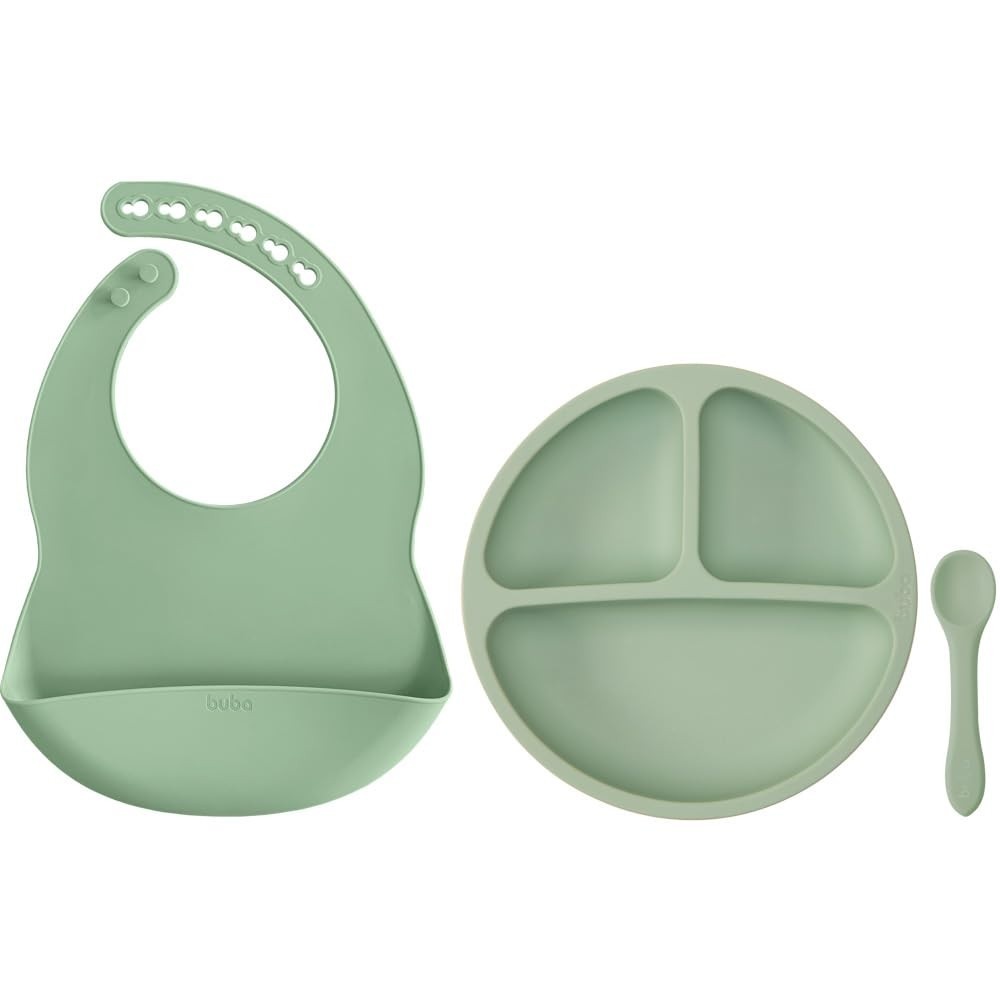 silicone-em-colher-e-com-ajustavel-a-buba-divisorio-verde-prato-kit-refeicao-ventosa-macia-babador-a