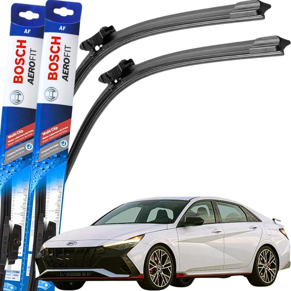 Par Palheta Limpador Parabrisa Silicone Bosch Aerofit Hyundai Elantra 2017-2024