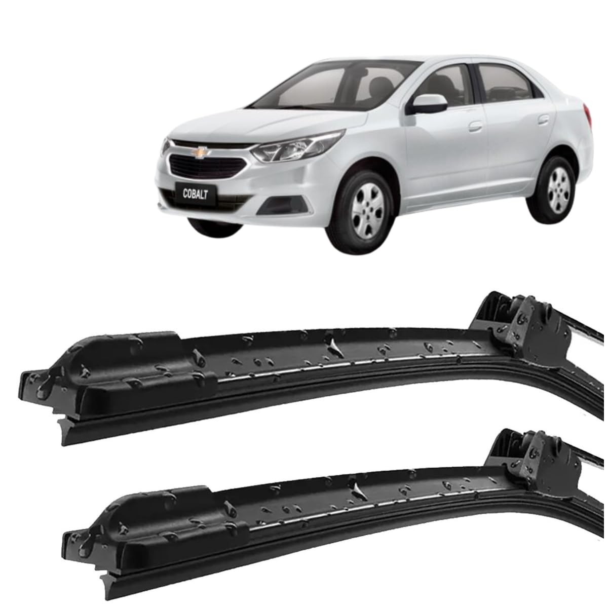 Par de Palhetas Limpador Para-Brisa Cobalt 2011-2020 Silicone Tipo Gancho - Limpeza Impecável!