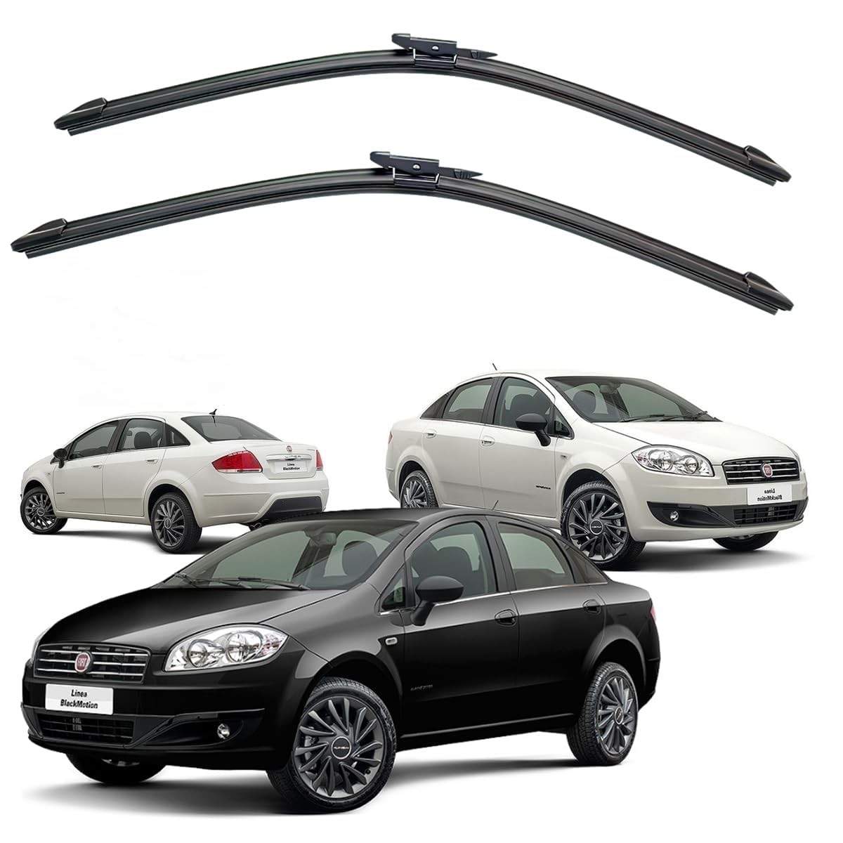 Par de Palhetas Limpador Parabrisa Silicone Fiat Linea 2007-2016 - Visibilidade e Segurança