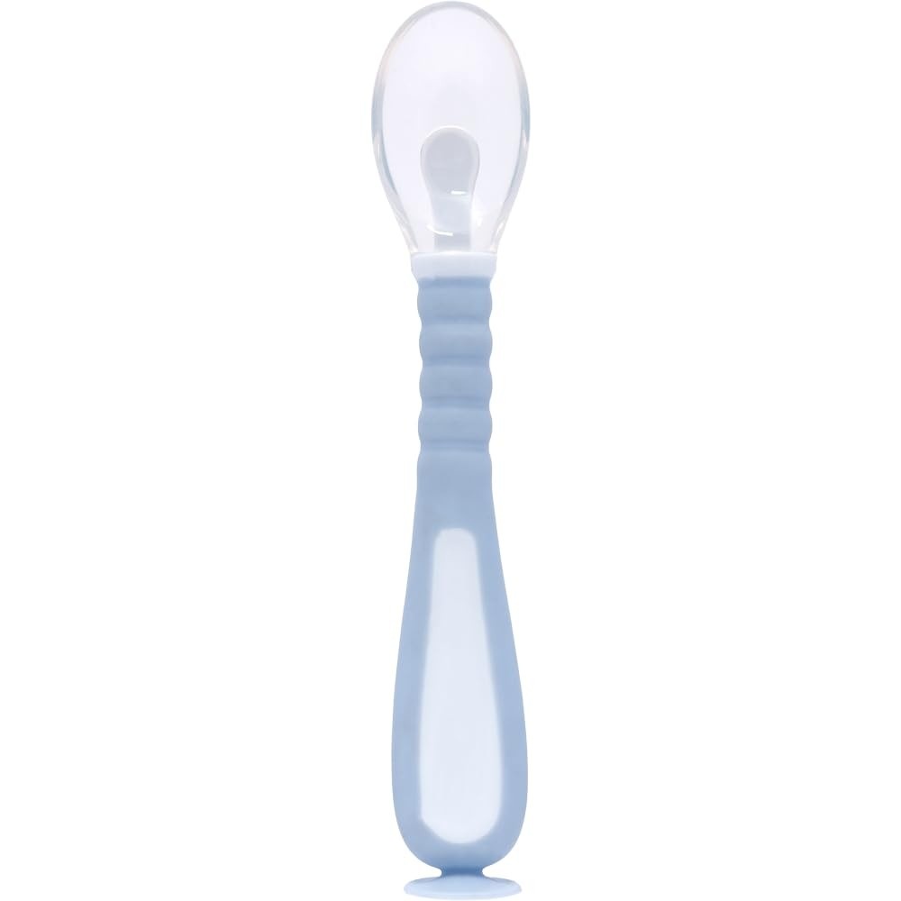 Colher Flexível em Silicone Azul - Segura, Confortável e Ideal para Bebês