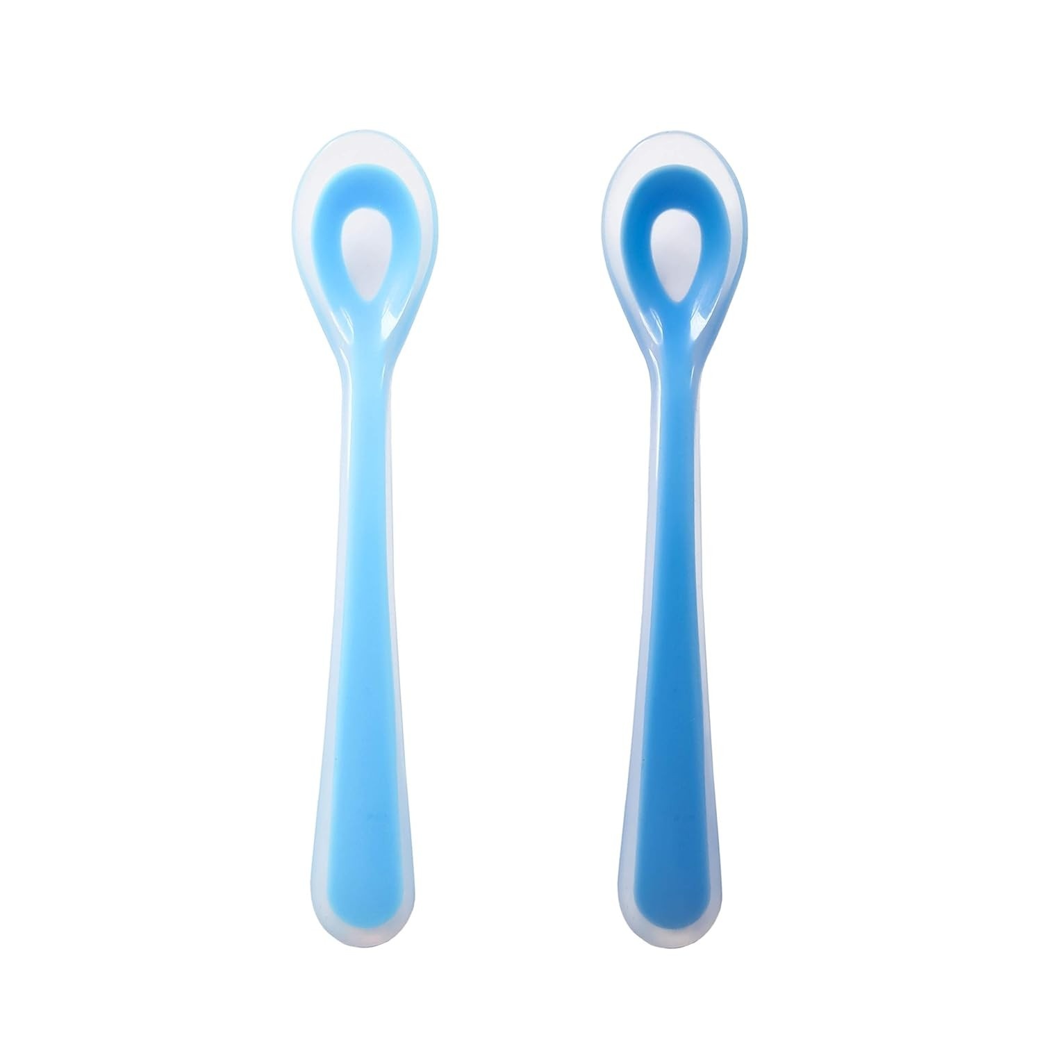 KaBaby Kit com 2 Colheres de Silicone Azul - Seguras, Macias e Perfeitas para Bebês