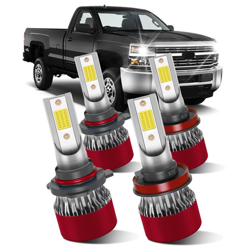 Lâmpadas LED 9005 H11 para Chevrolet Silverado 2500/3500HD (2015-2019): Brilho 800% Superior e Instalação Plug and Play