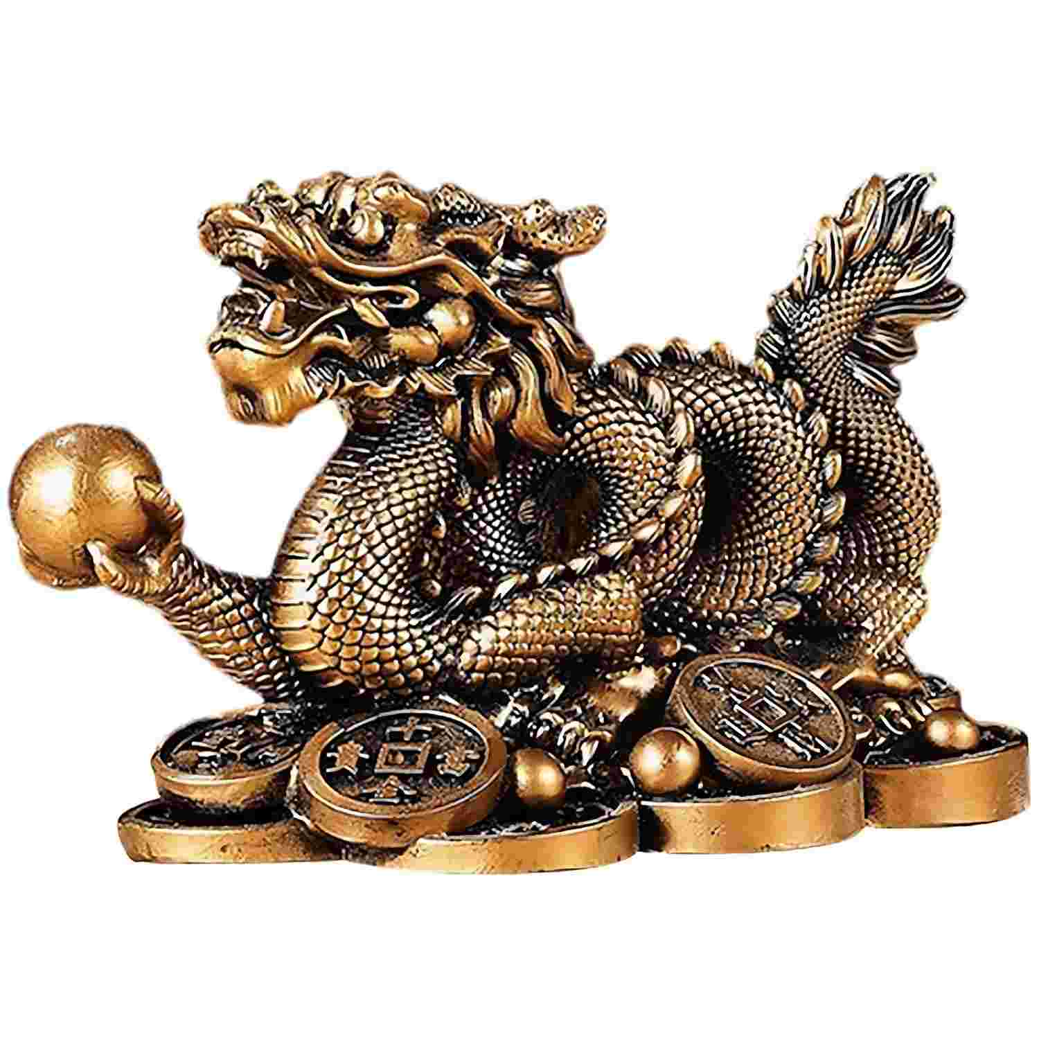 Dragão Chinês WID1110 - Símbolo de Sabedoria, Poder e Proteção em Bronze