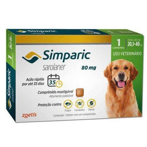Simparic 80mg: Proteja Seu Cão de Pulgas e Carrapatos
