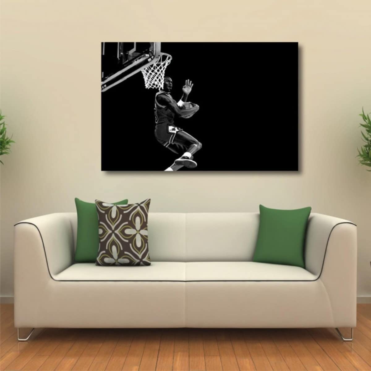 Quadro Decorativo Michael Jordan Basquete - 60x90cm em Tecido Sintético